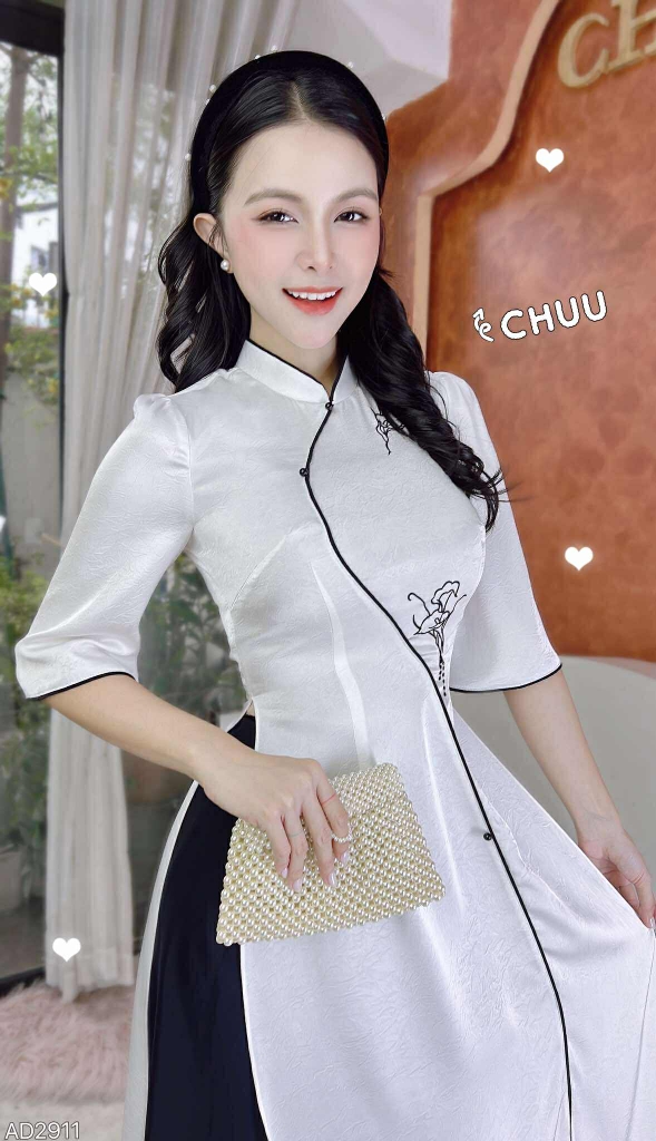 Áo Dài Hoa Ly Mùa Hạ AD2911 (áo lẻ)