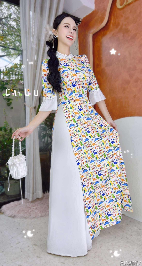 Áo Dài Vòng Nguyệt Quế AD2837 (áo lẻ)