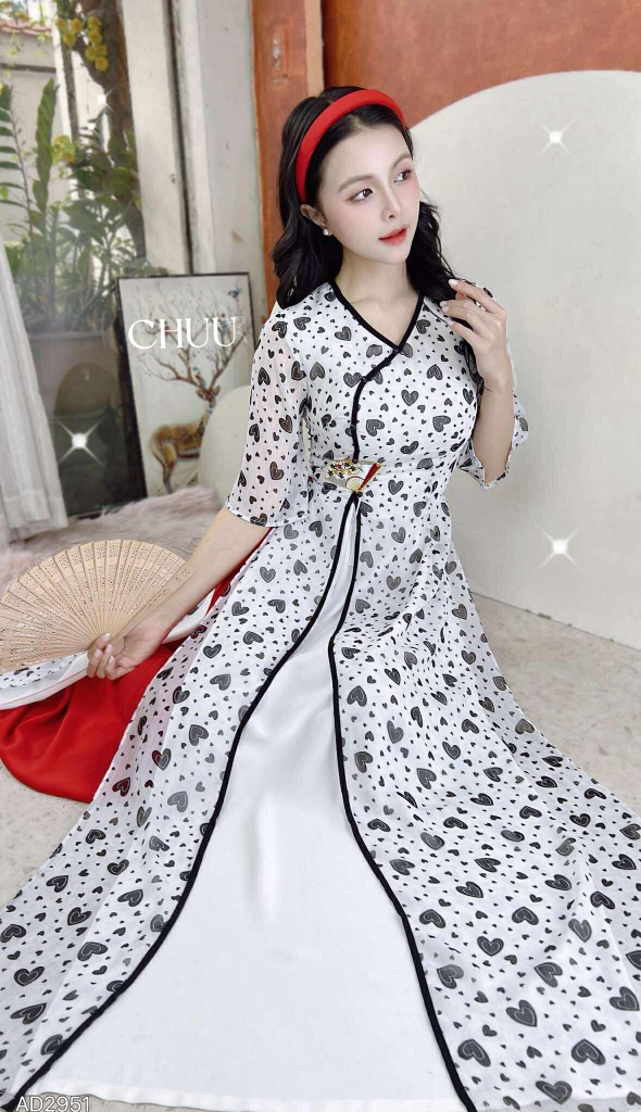 Áo Dài 4T Chiếc Quạt Tiên AD2951 (áo lẻ)