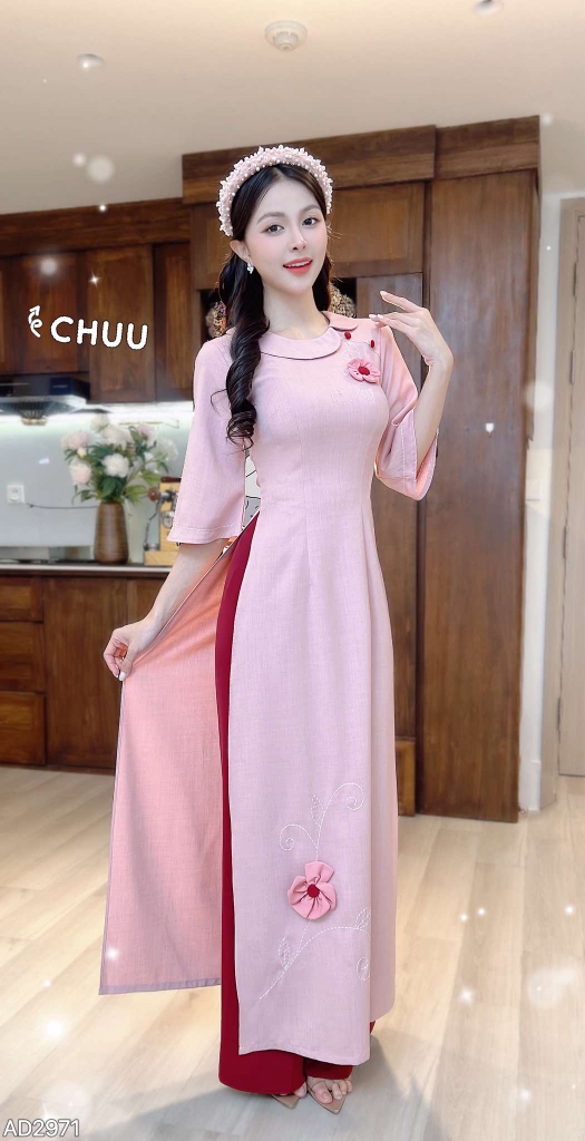 Áo Dài Vải Cotton Xước AD2971 (áo lẻ)