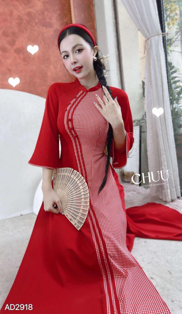 Áo Dài Dòng Sông Trăng AD2918 (áo lẻ)