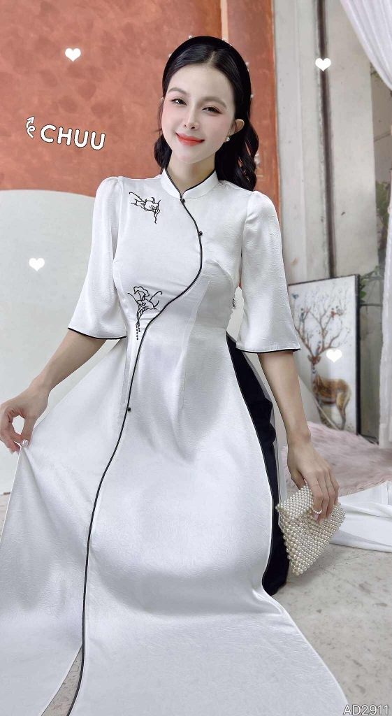 Áo Dài Hoa Ly Mùa Hạ AD2911 (áo lẻ)