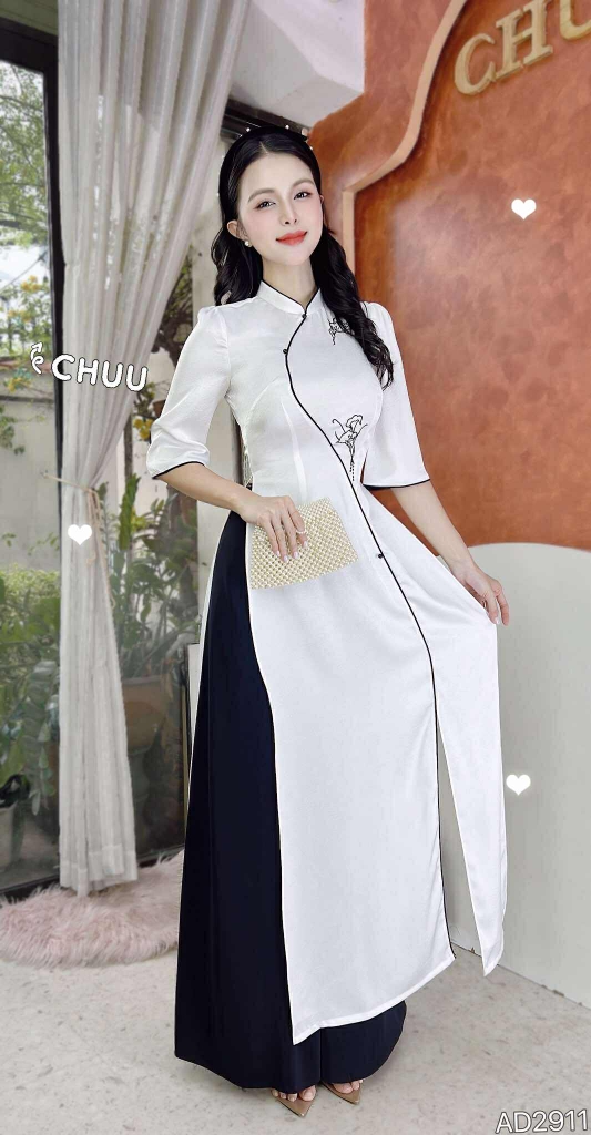 Áo Dài Hoa Ly Mùa Hạ AD2911 (áo lẻ)