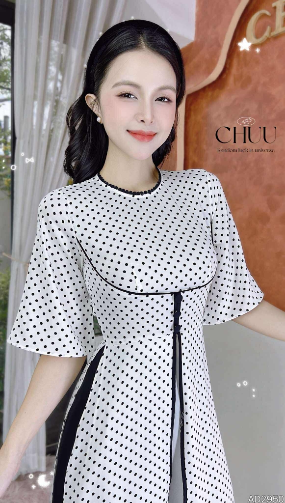 Áo Dài 3T Ly Trà Sữa AD2950 (áo lẻ)