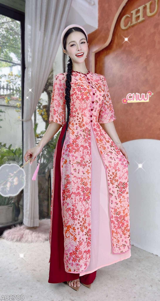 Áo Dài Mộng Cánh Hoa 132cm 4T AD2700 (áo lẻ)