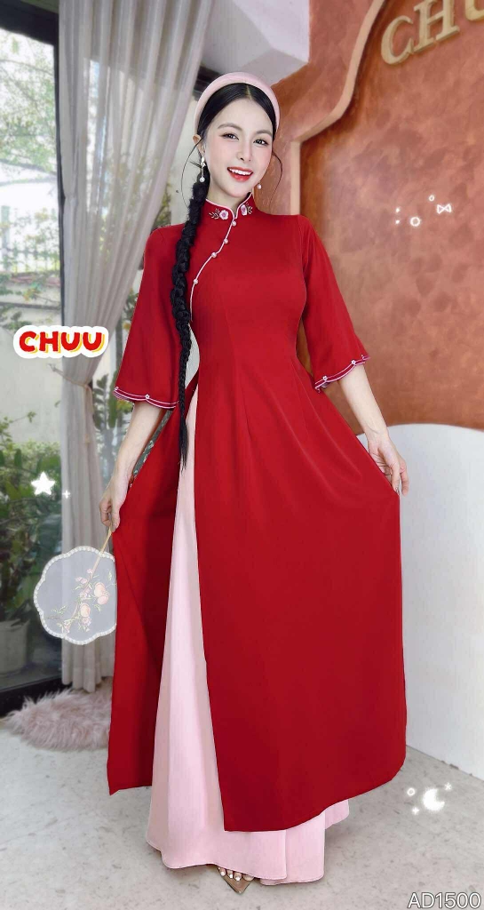 Áo Dài Bông Mai White AD1500 (áo lẻ)