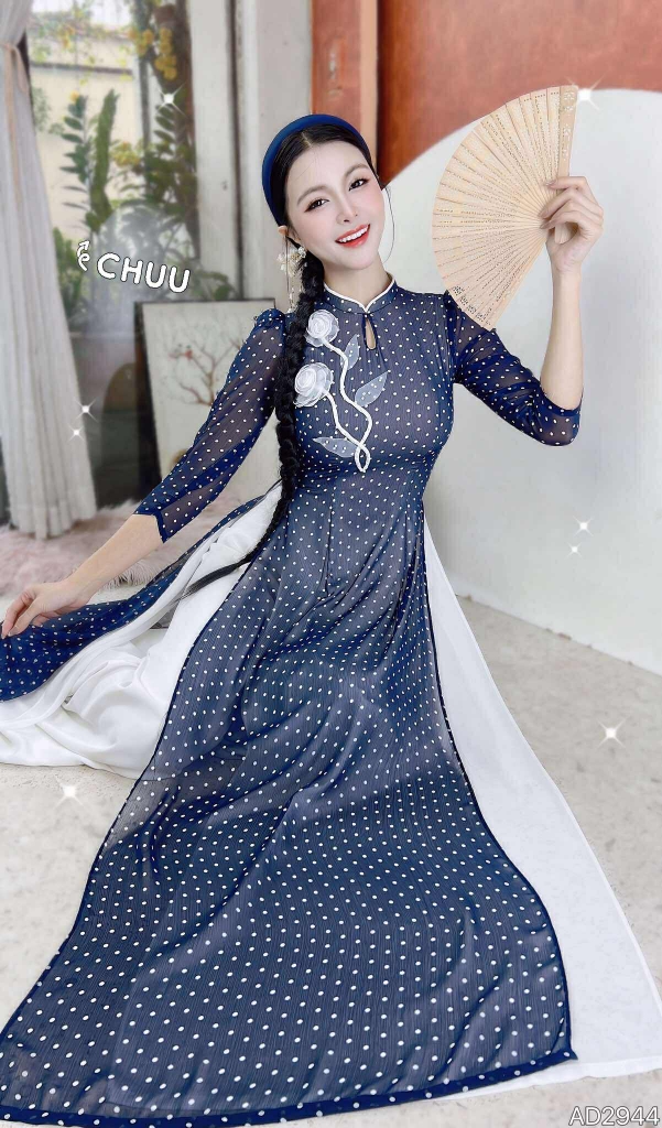 Áo Dài 4T Cành Hồng Sương AD2944 (áo lẻ)