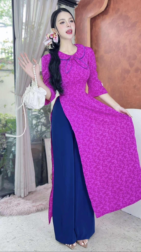 Áo Dài Nơ 2 Kiểu AD2949 (áo lẻ)