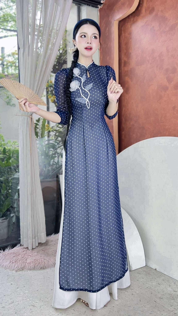 Áo Dài 4T Cành Hồng Sương AD2944 (áo lẻ)