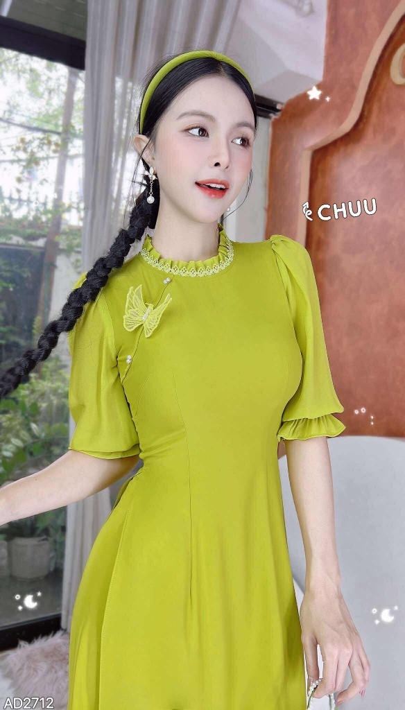 Áo Dài Mg Bướm Lưới Kim AD2712 (áo lẻ)