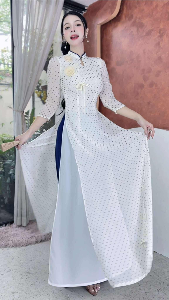 Áo Dài 4T Cành Hồng Sương AD2944 (áo lẻ)