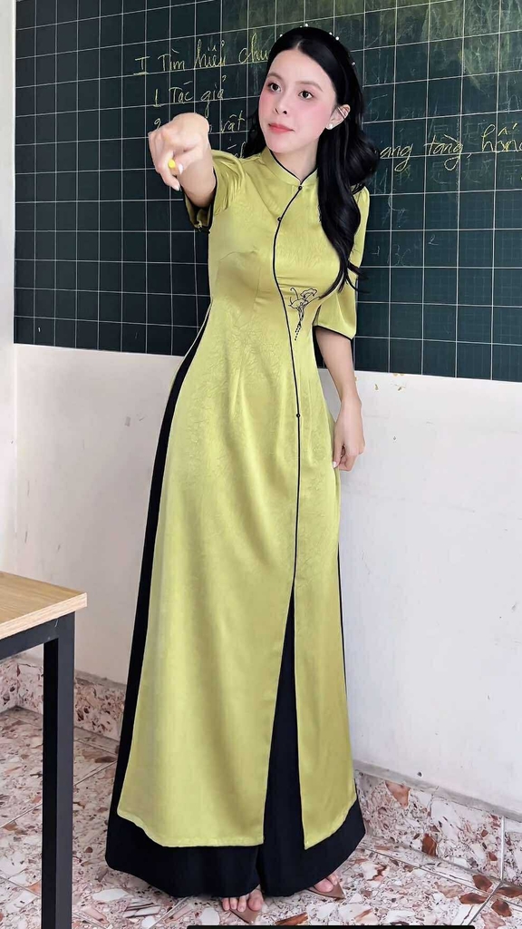 Áo Dài Hoa Ly Mùa Hạ AD2911 (áo lẻ)