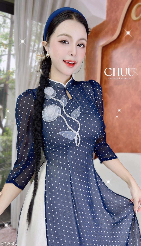 Áo Dài 4T Cành Hồng Sương AD2944 (áo lẻ)