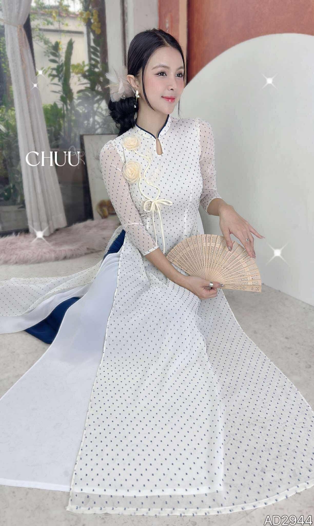 Áo Dài 4T Cành Hồng Sương AD2944 (áo lẻ)