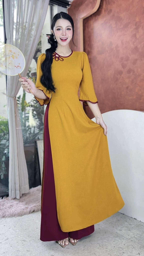 Áo Dài Mặt Trời Bé Con AD2946 (áo lẻ)