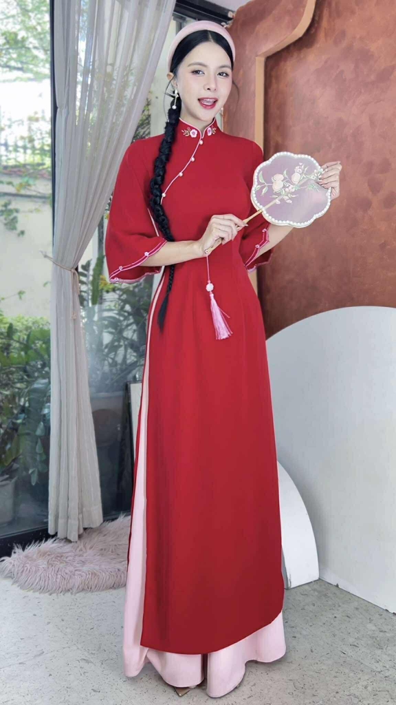 Áo Dài Bông Mai White AD1500 (áo lẻ)