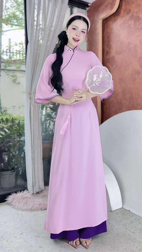 Áo Dài Bông Mai White AD1500 (áo lẻ)