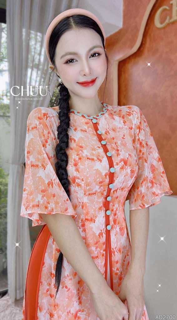 Áo Dài Mộng Cánh Hoa 132cm 4T AD2700 (áo lẻ)