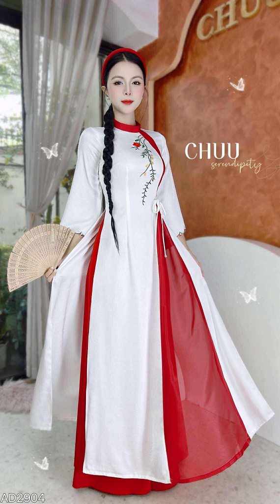 Áo Dài 2T+ Đồi Hoa Bay AD2904 (áo lẻ)