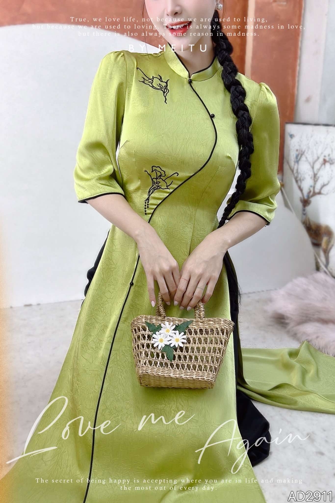Áo Dài Hoa Ly Mùa Hạ AD2911 (áo lẻ)