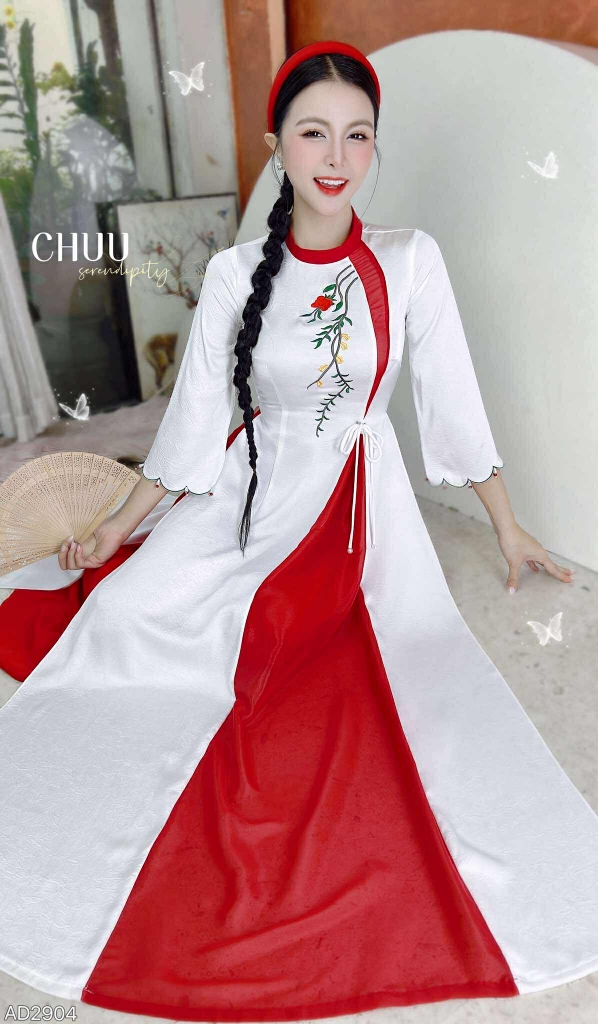 Áo Dài 2T+ Đồi Hoa Bay AD2904 (áo lẻ)