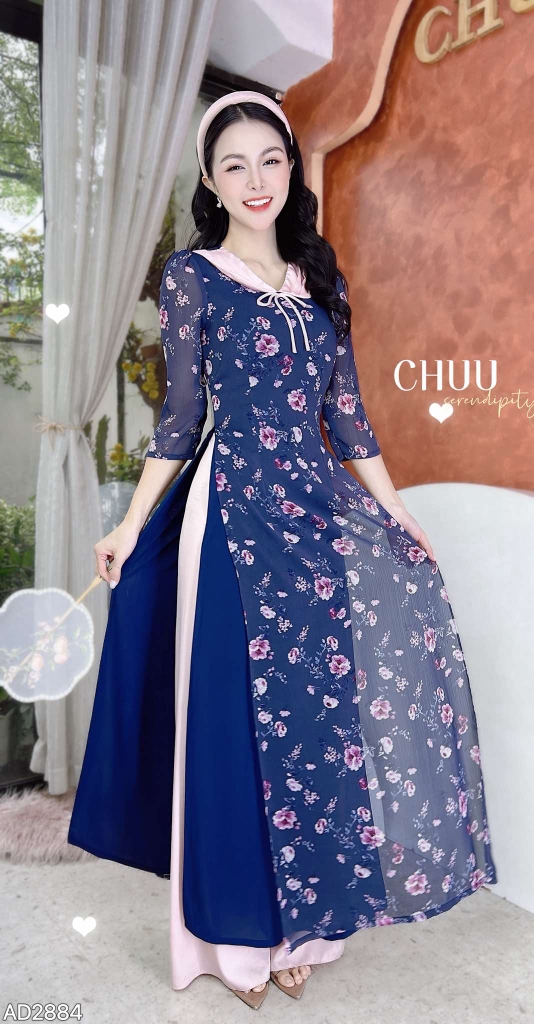 Áo Dài 4T Cổ Sen Gạo Nếp AD2884 (áo lẻ)