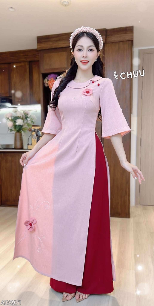 Áo Dài Vải Cotton Xước AD2971 (áo lẻ)