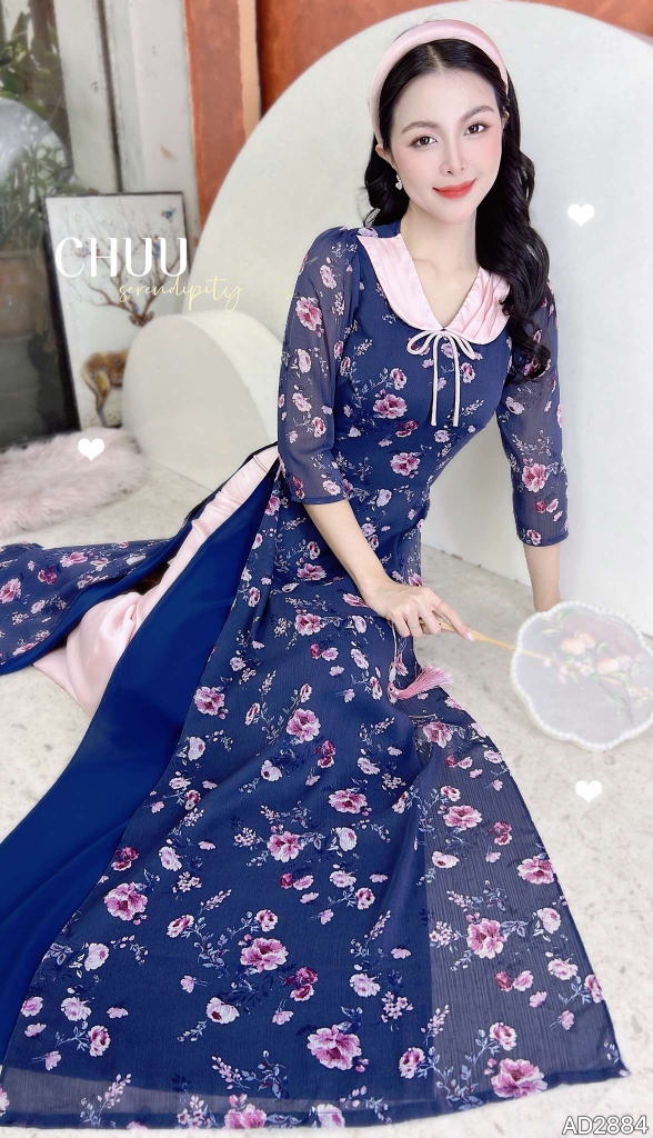 Áo Dài 4T Cổ Sen Gạo Nếp AD2884 (áo lẻ)