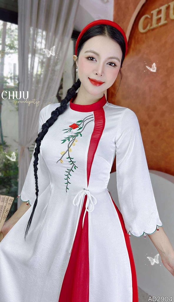 Áo Dài 2T+ Đồi Hoa Bay AD2904 (áo lẻ)