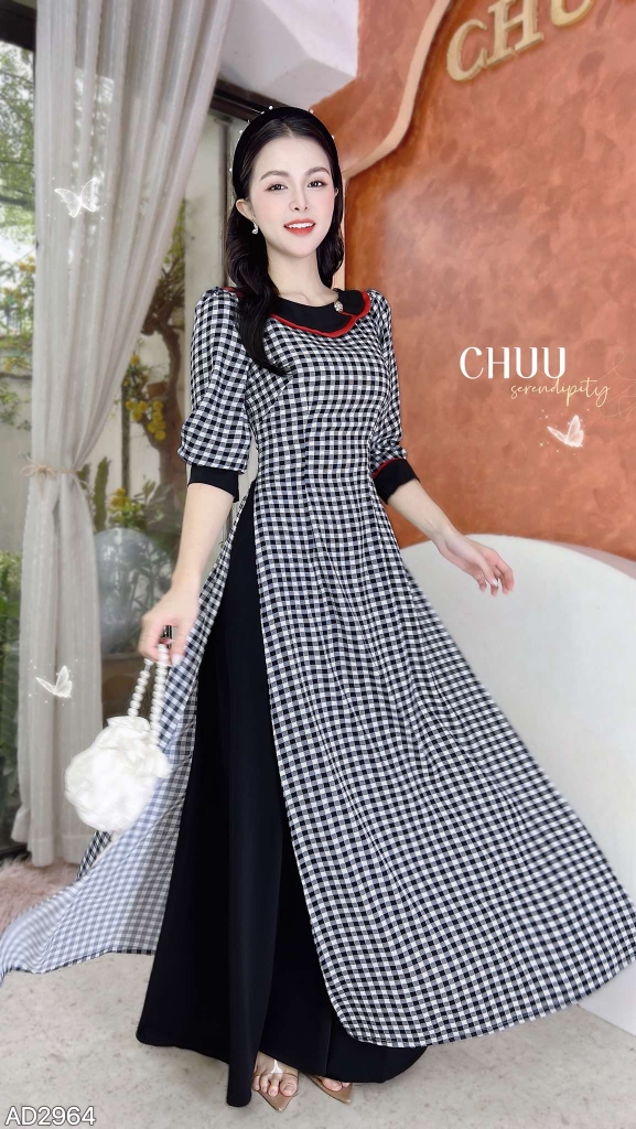 Áo Dài Caro Cà Ri AD2964 (áo lẻ)