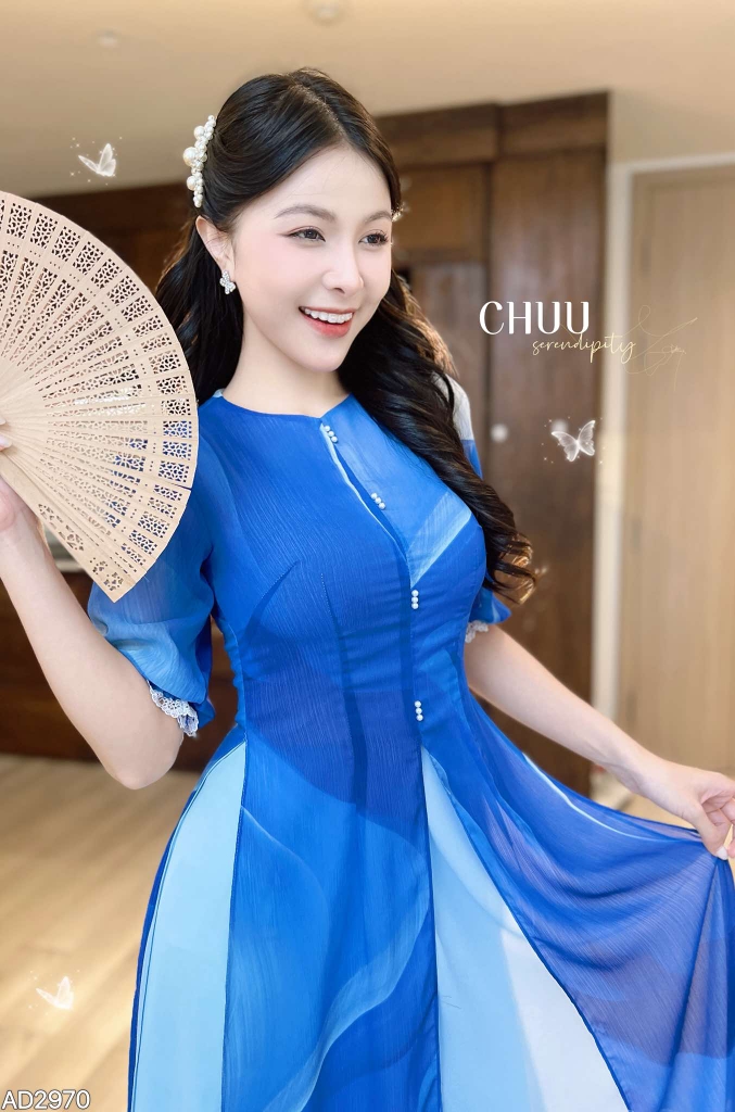 Áo Dài 4T Laze Hoa Cúc AD2970 (áo lẻ)