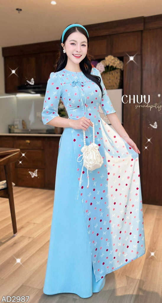 Áo Dài Cơn Mưa Nhỏ AD2987 (áo lẻ)