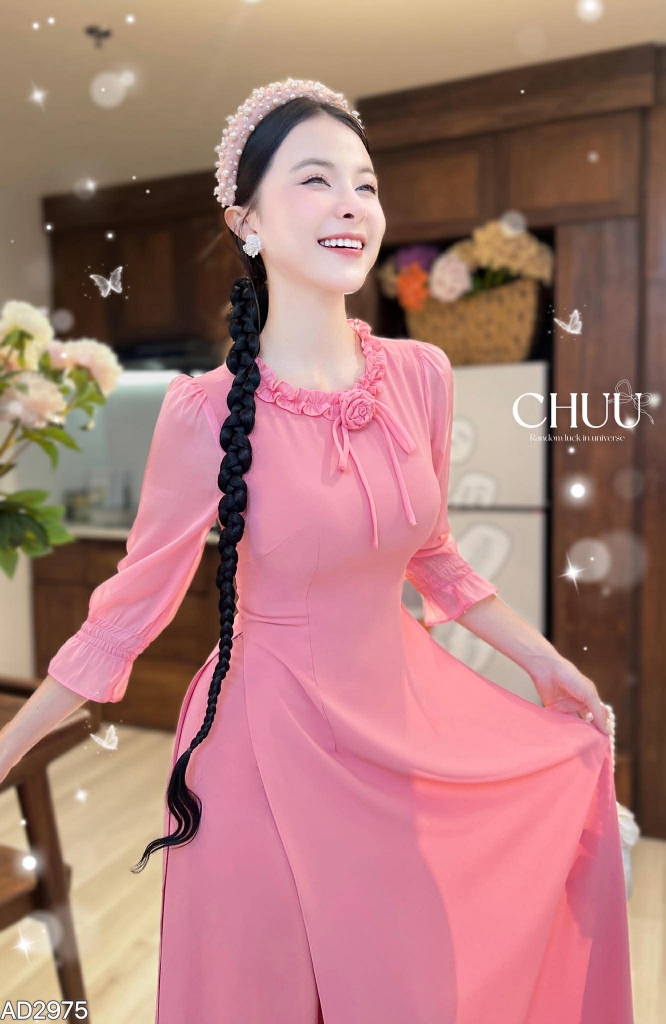 Áo Dài Bánh Kem Bắp + PK AD2975 (áo lẻ)