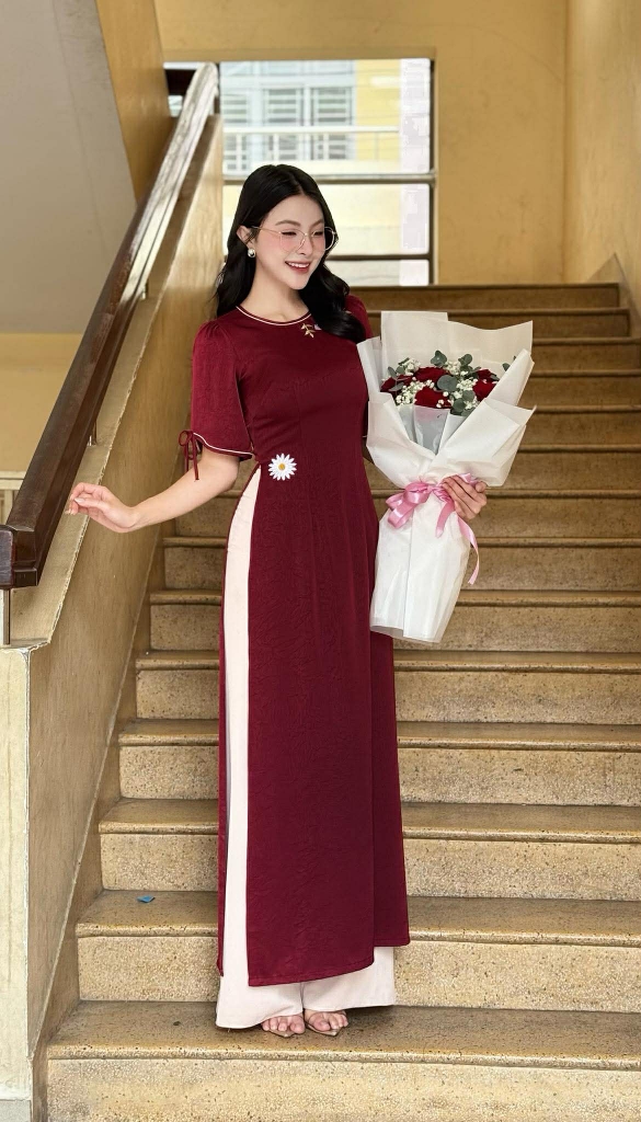 Áo Dài Hoa Hoạ Mi AD2992 (áo lẻ)