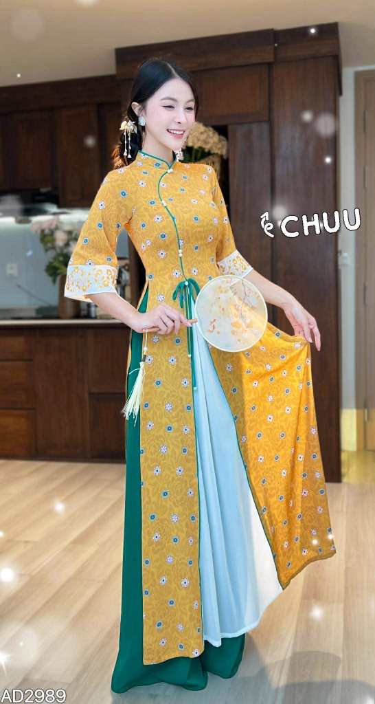 Áo Dài 2T+ Tiền Đồng Tròn AD2989 (áo lẻ)