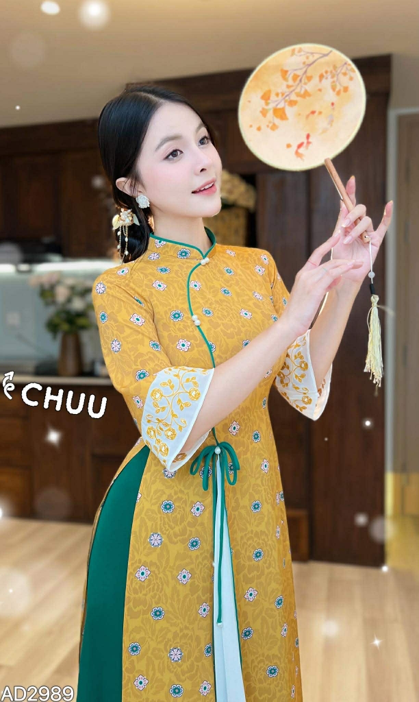 Áo Dài 2T+ Tiền Đồng Tròn AD2989 (áo lẻ)