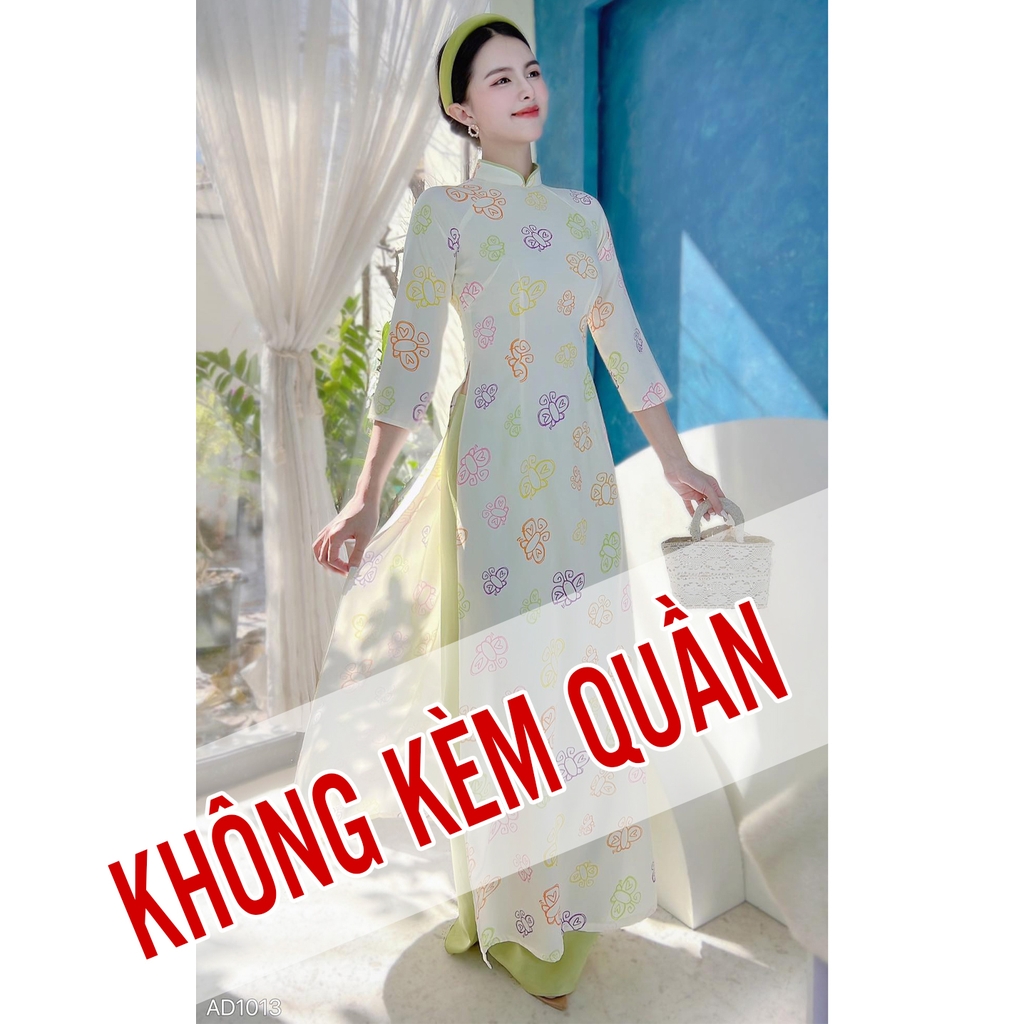 Áo Dài Truyền Thống Họa Tiết AD1013 (áo lẻ)