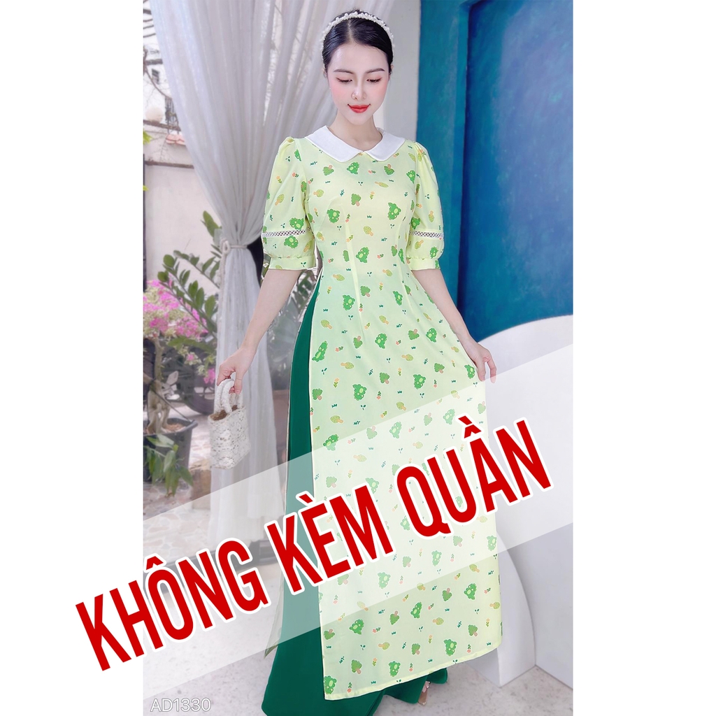 Áo Dài Cổ Sen Tay Ren X AD1330 (áo lẻ)