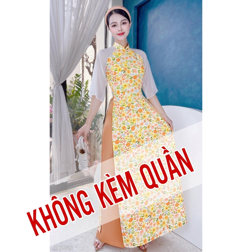 Áo Dài Truyền Thống Tay Tơ AD1332 (áo lẻ)