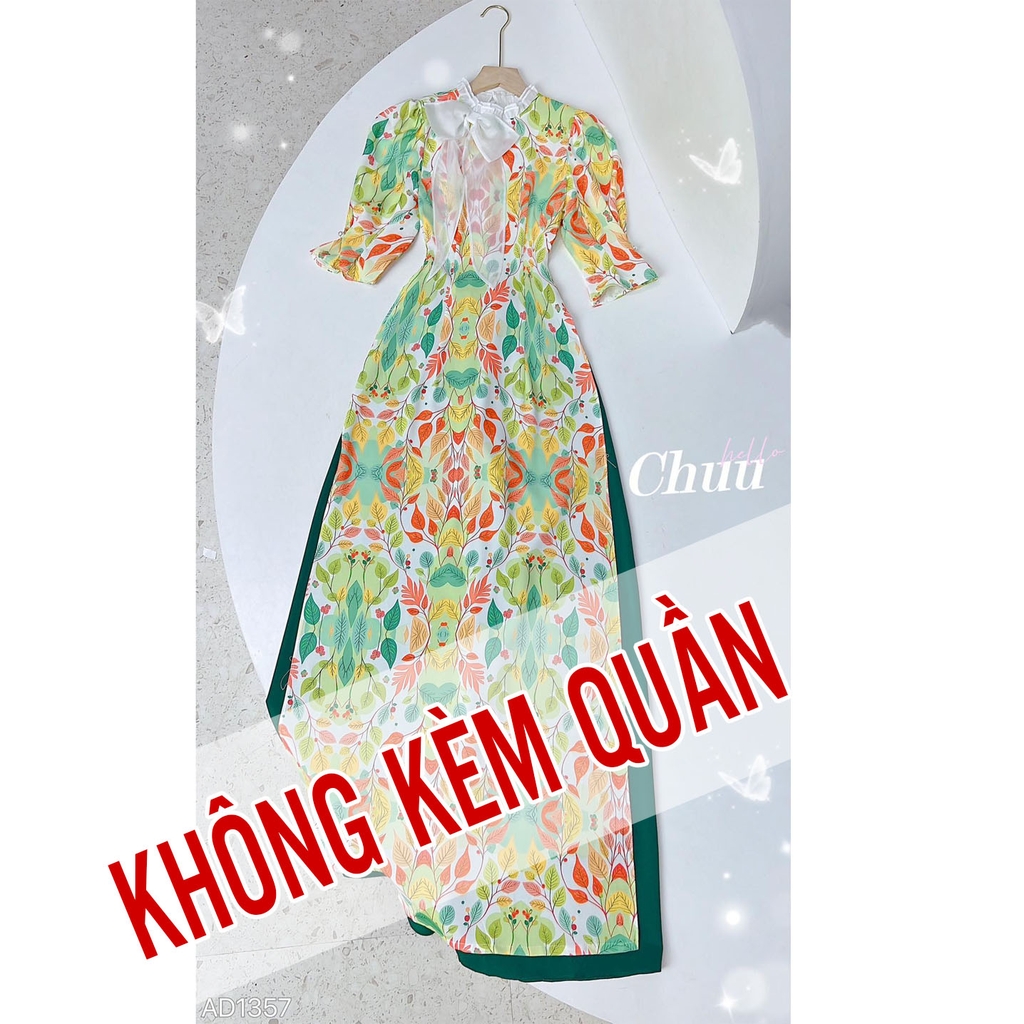 Áo Dài Hoa Nơ Tơ AD1357 (áo lẻ)