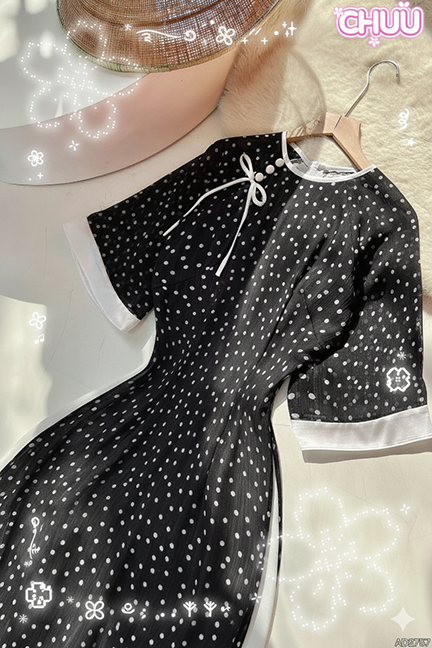 Áo Dài Hạt Mưa Tinh Tú AD2757 (áo lẻ)