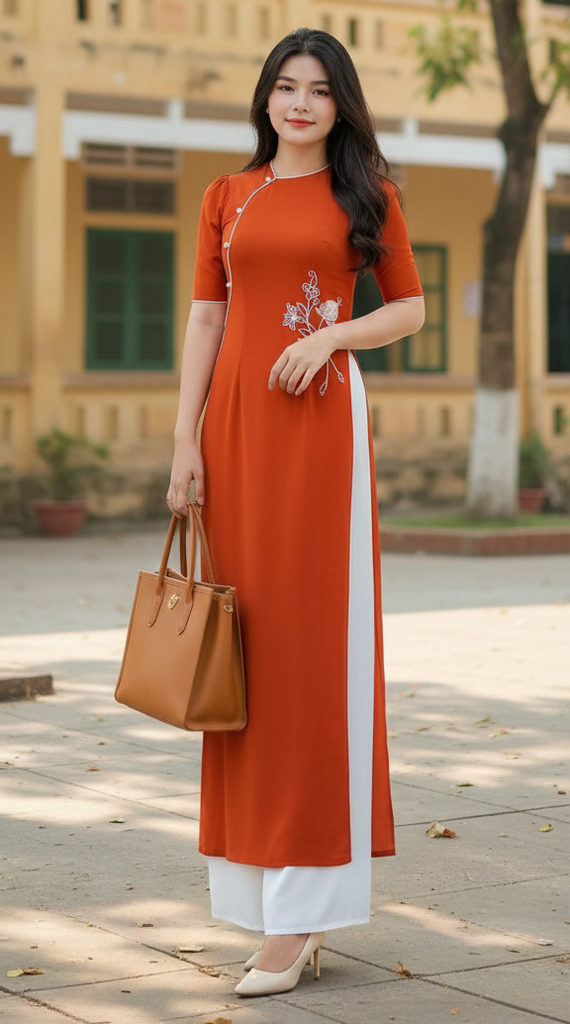 Áo Dài Đóa Hoa Tươi 3T AD2794 (áo lẻ)