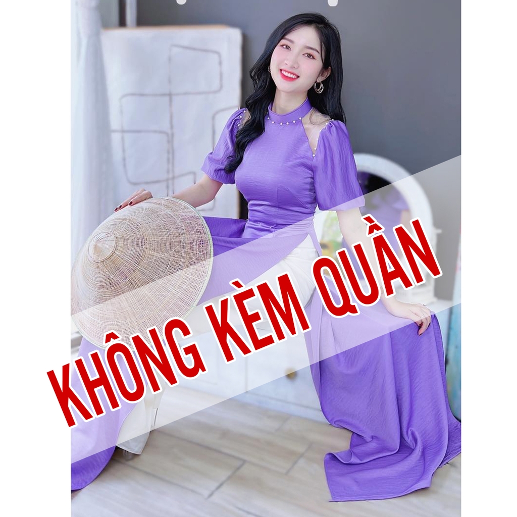 Áo Dài Pha Lưới Cổ Trụ AD8032 (áo lẻ)