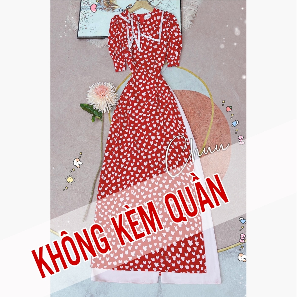 Áo Dài Vạt Thủy Thủ Nơ AD8043 (áo lẻ)