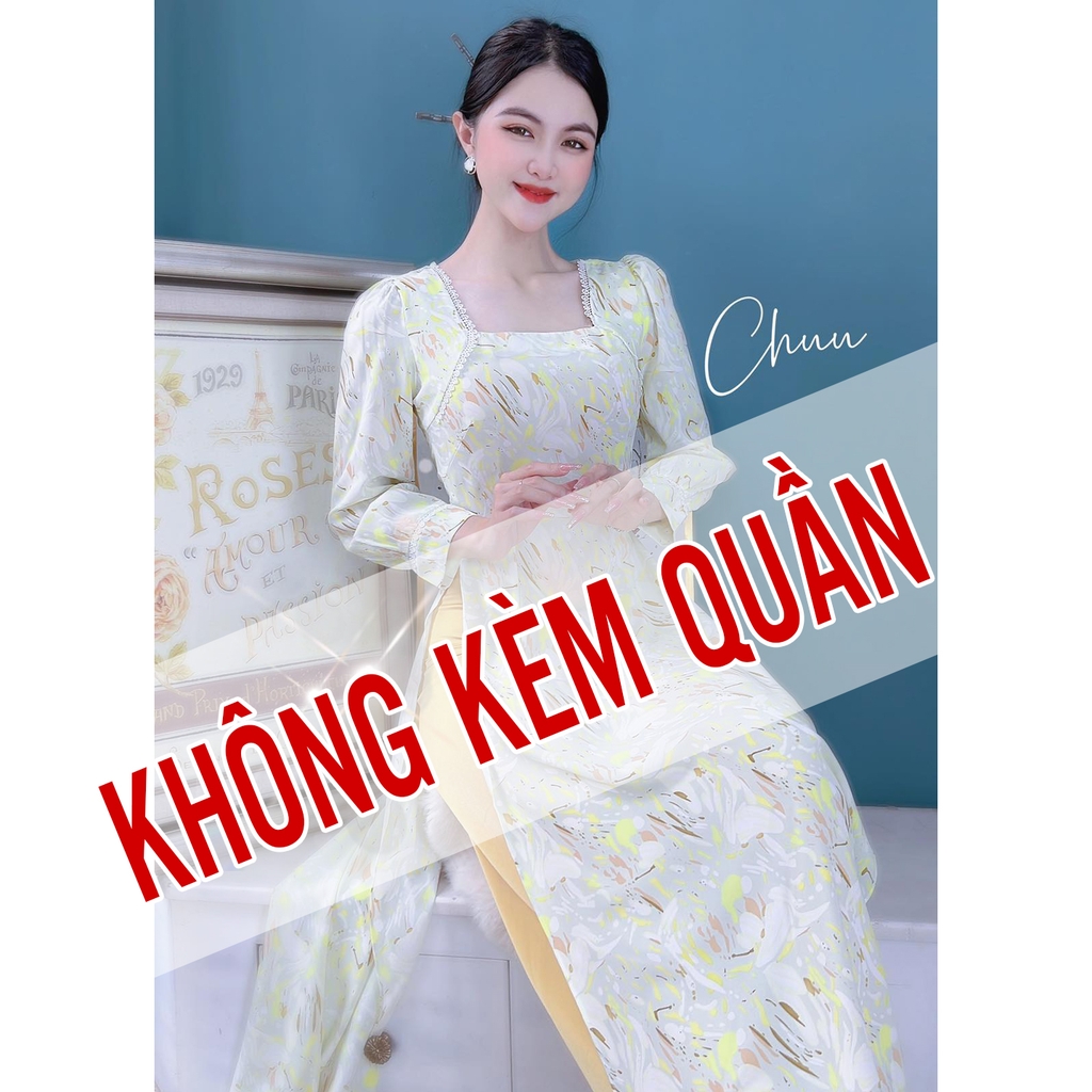 Áo Dài Vai Ren Bán Nguyệt AD8092 (áo lẻ)