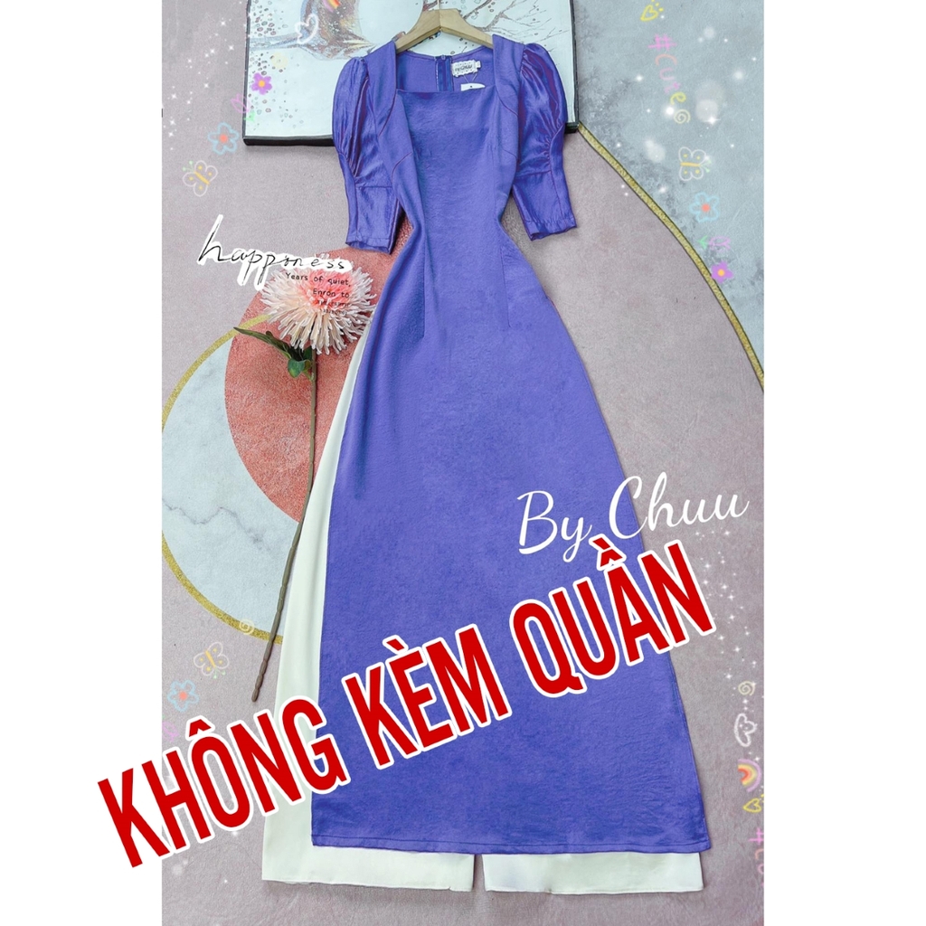Áo Dài Cổ U Tay Nhún AD9152 (áo lẻ)