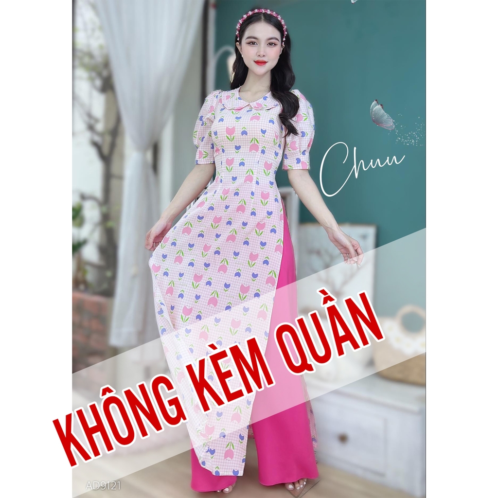 Áo Dài Xốp Cổ Sen AD9121 (áo lẻ)