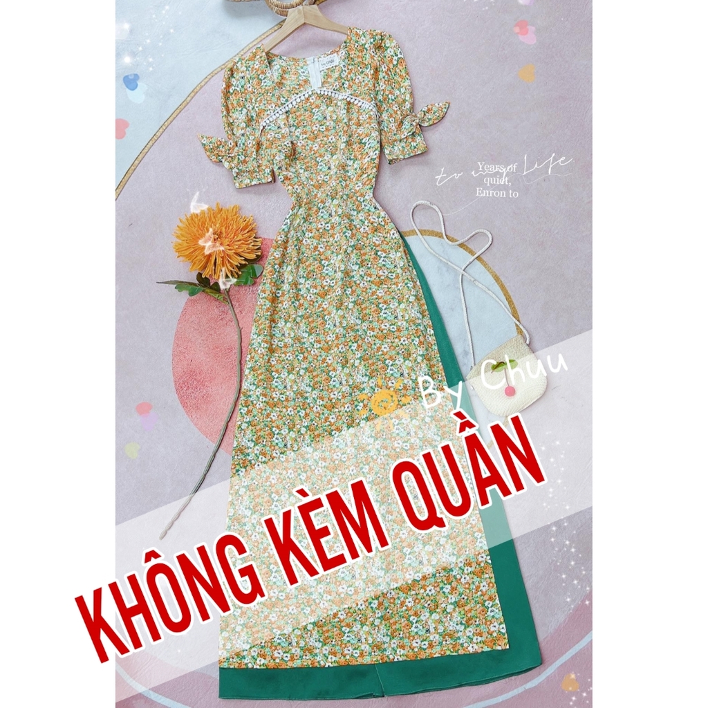 Áo Dài Hoa Tay Tai Thỏ AD9134 (áo lẻ)
