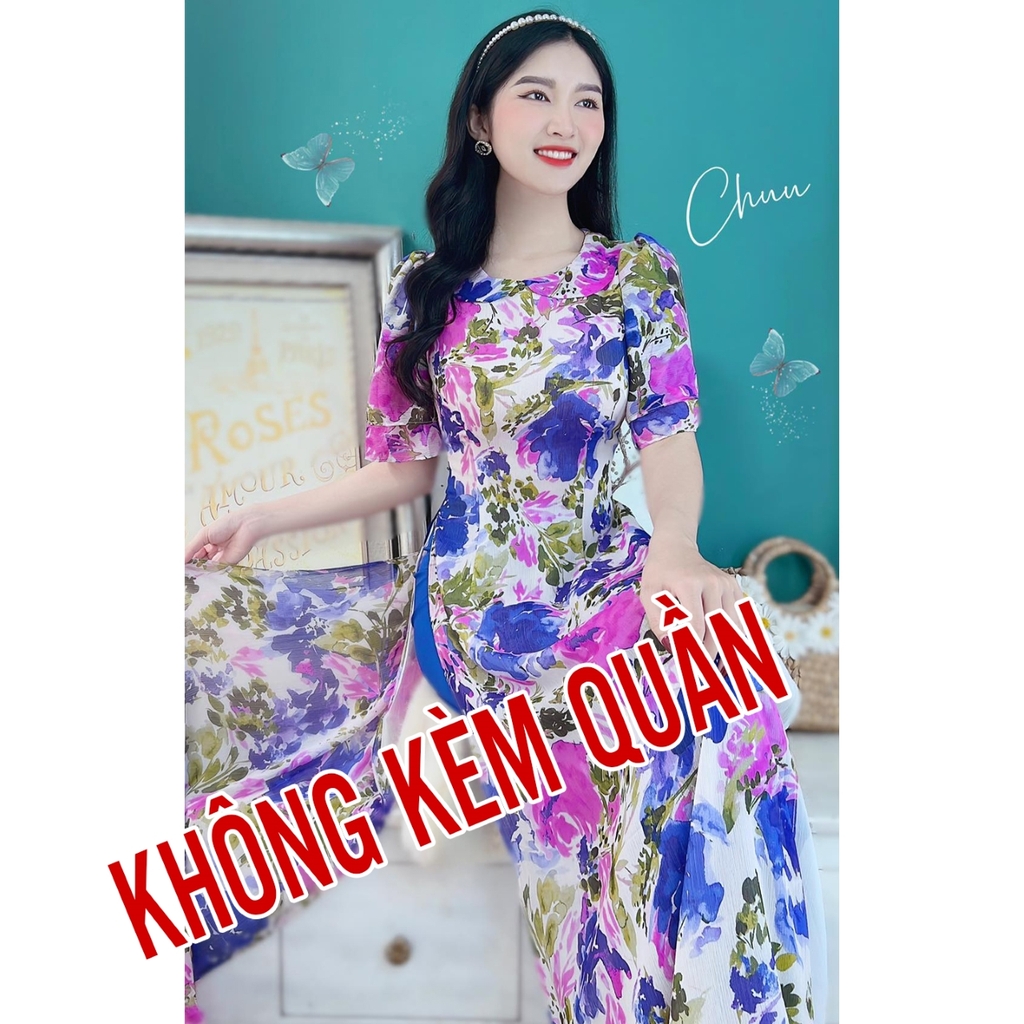 Áo Dài Cổ Sen 4T AD9143 (áo lẻ)