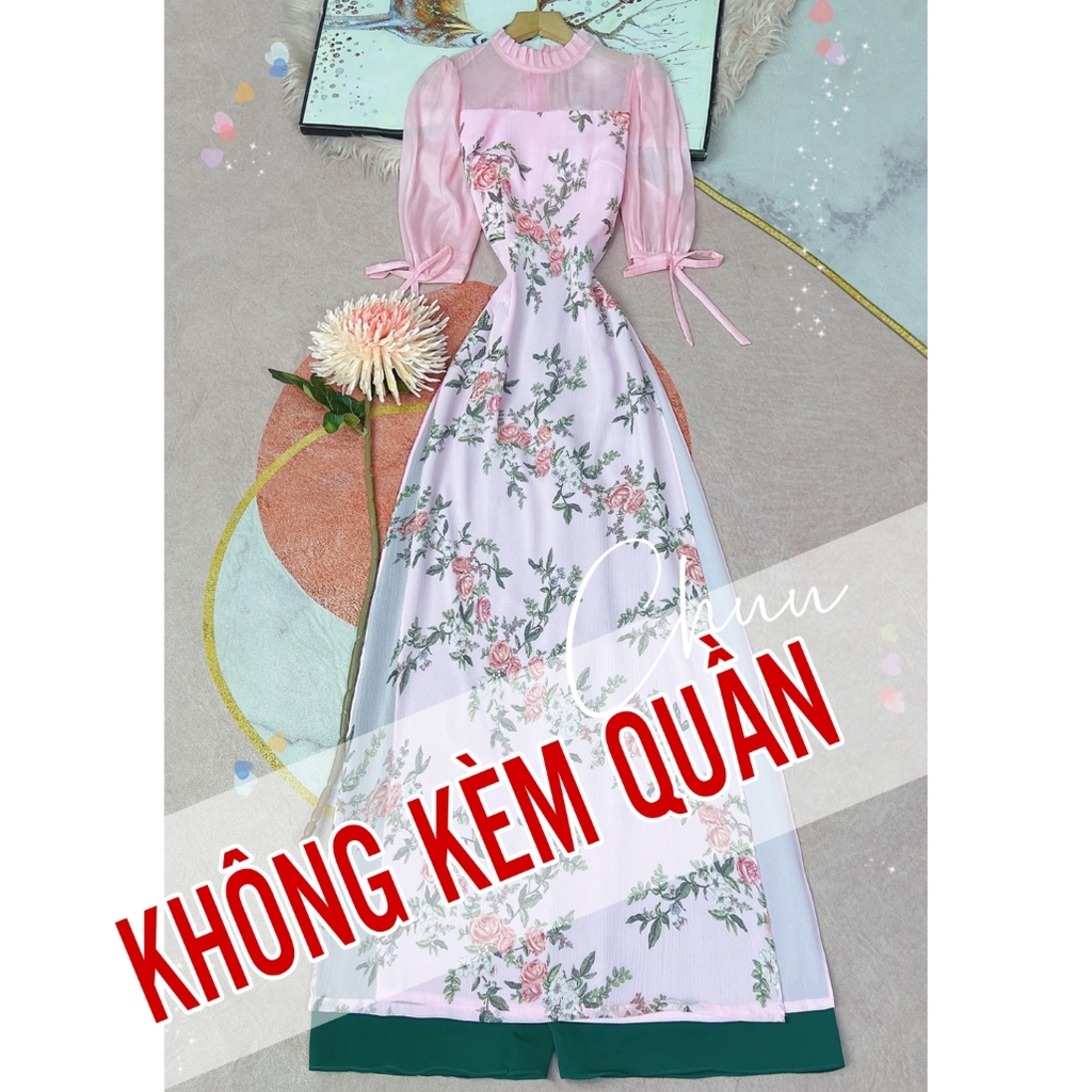 Áo Dài 4T Tay Bồng Nơ AD9151 (áo lẻ)